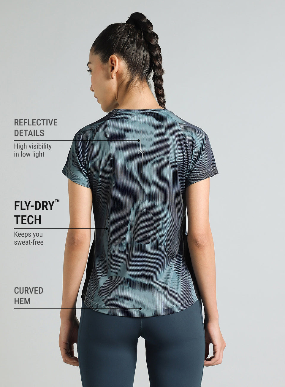 Women's Blue Urban Camo Run T-shirt
