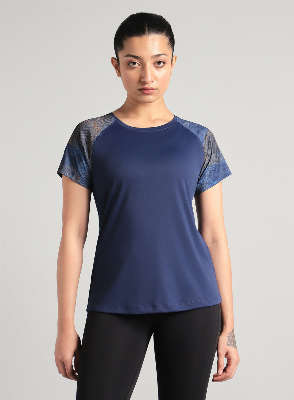 Women's Blue Printed Ultimate Training T-shirt