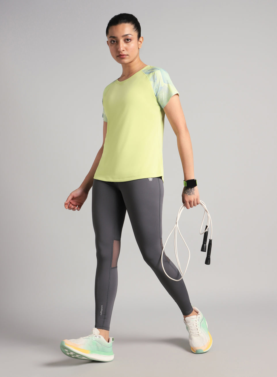 Women's Lime Printed Ultimate Training T-shirt