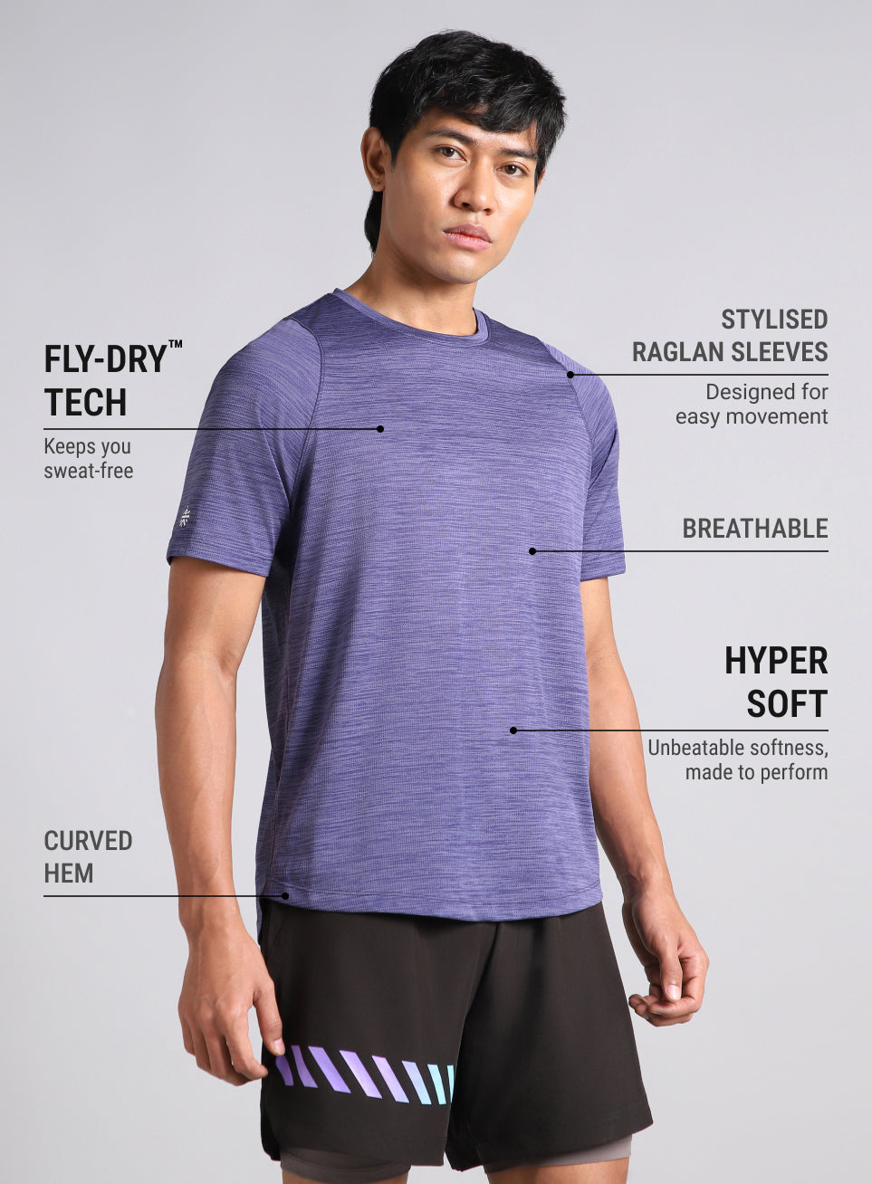Men's Purple Training Elevate Sculpt T-shirt