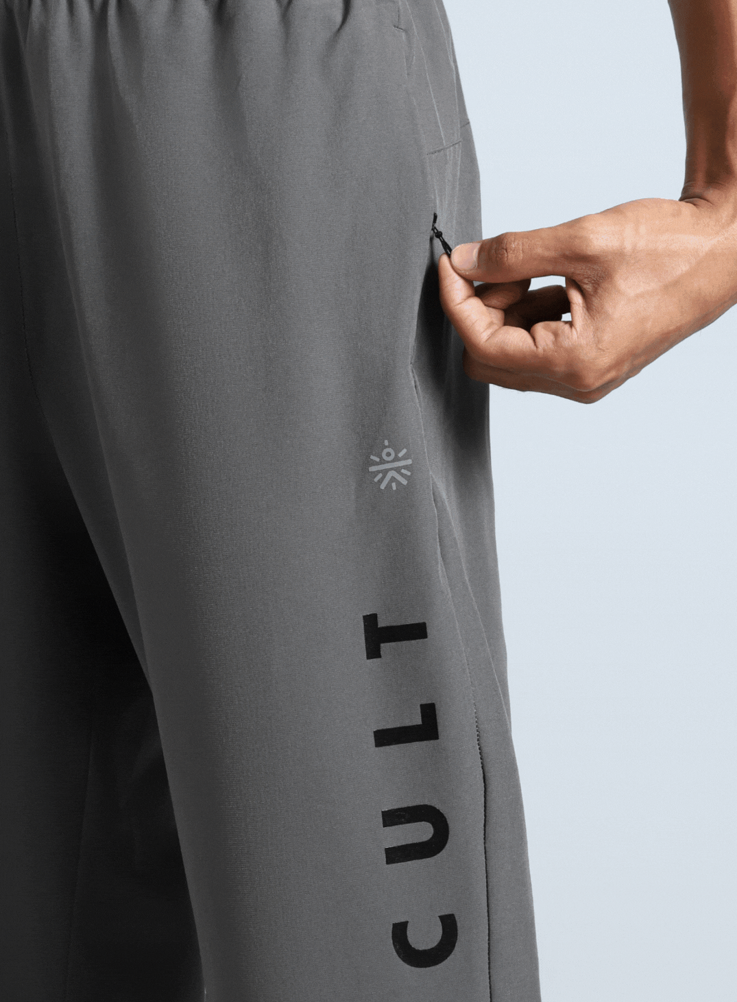 Men's Grey Pace Up Running Trackpants