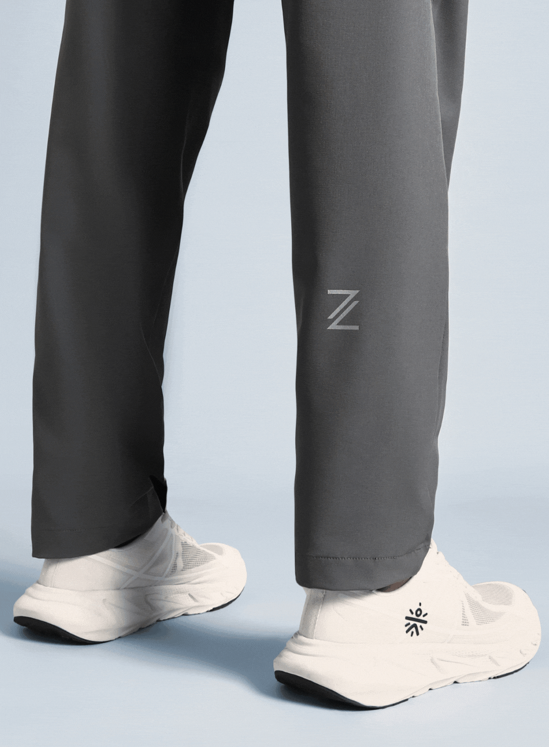 Men's Grey Pace Up Running Trackpants