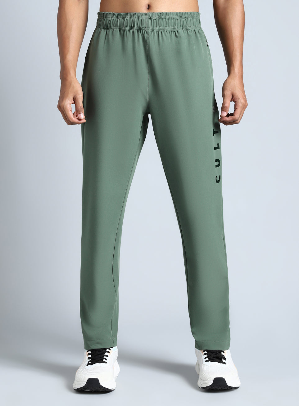 Men's Olive Pace Up Running Trackpants