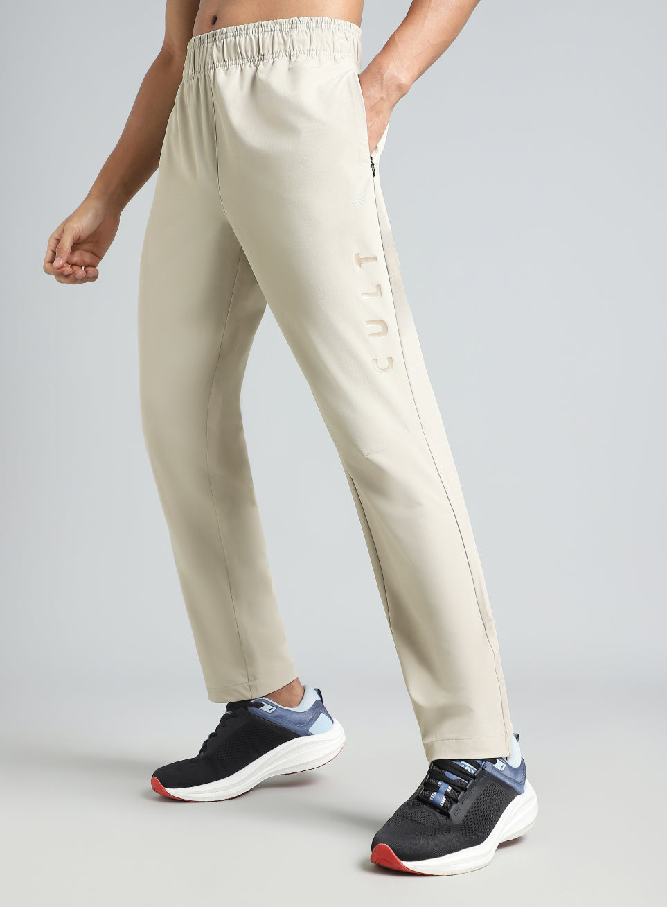 Men's Grey Pace Up Running Trackpants