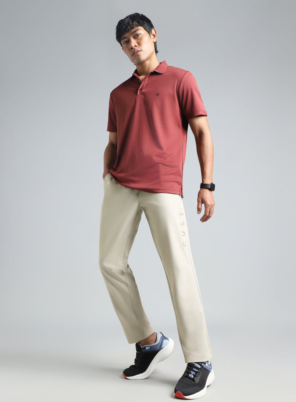 Men's Grey Pace Up Running Trackpants