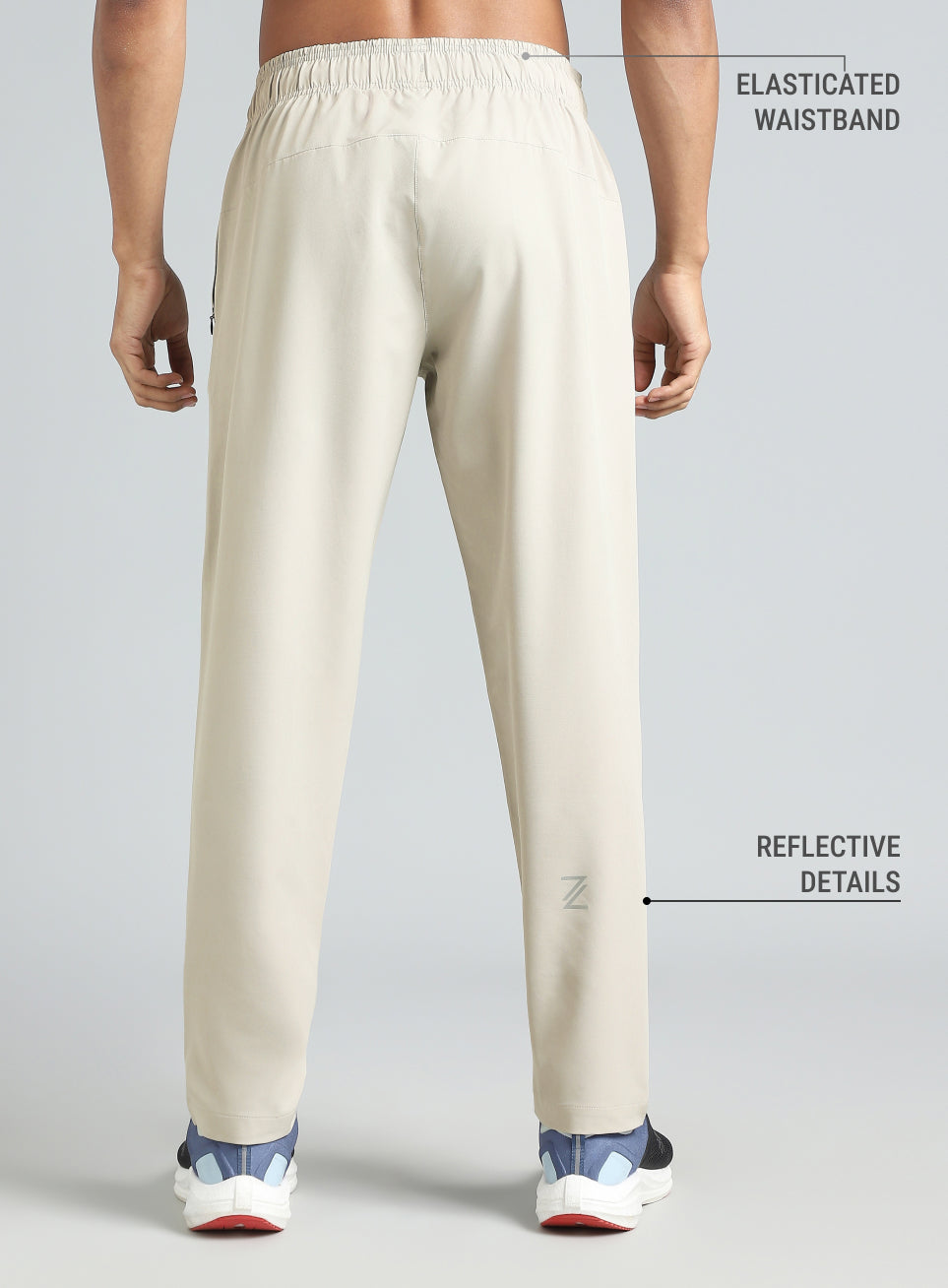 Men's Grey Pace Up Running Trackpants