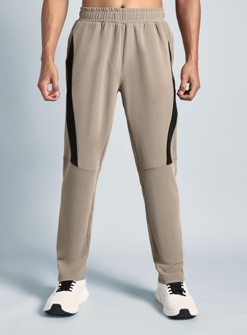 Men's Beige Pace Up Running Trackpants