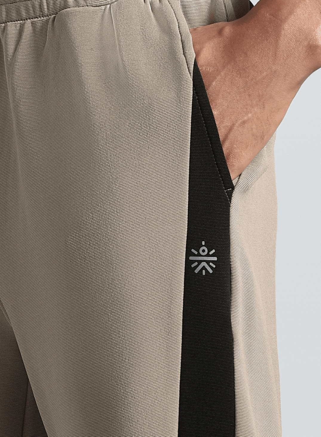 Men's Beige Pace Up Running Trackpants