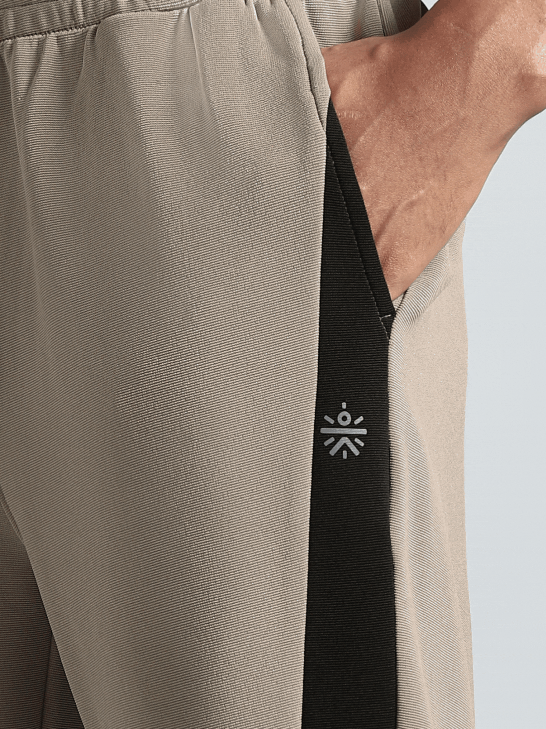 Men's Beige Pace Up Running Trackpants