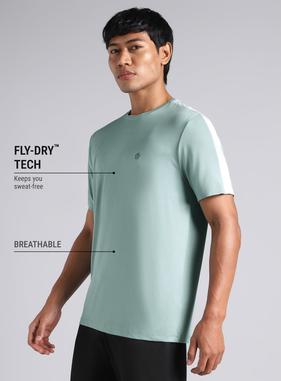 Men's Sea Green Pop Active T-shirt