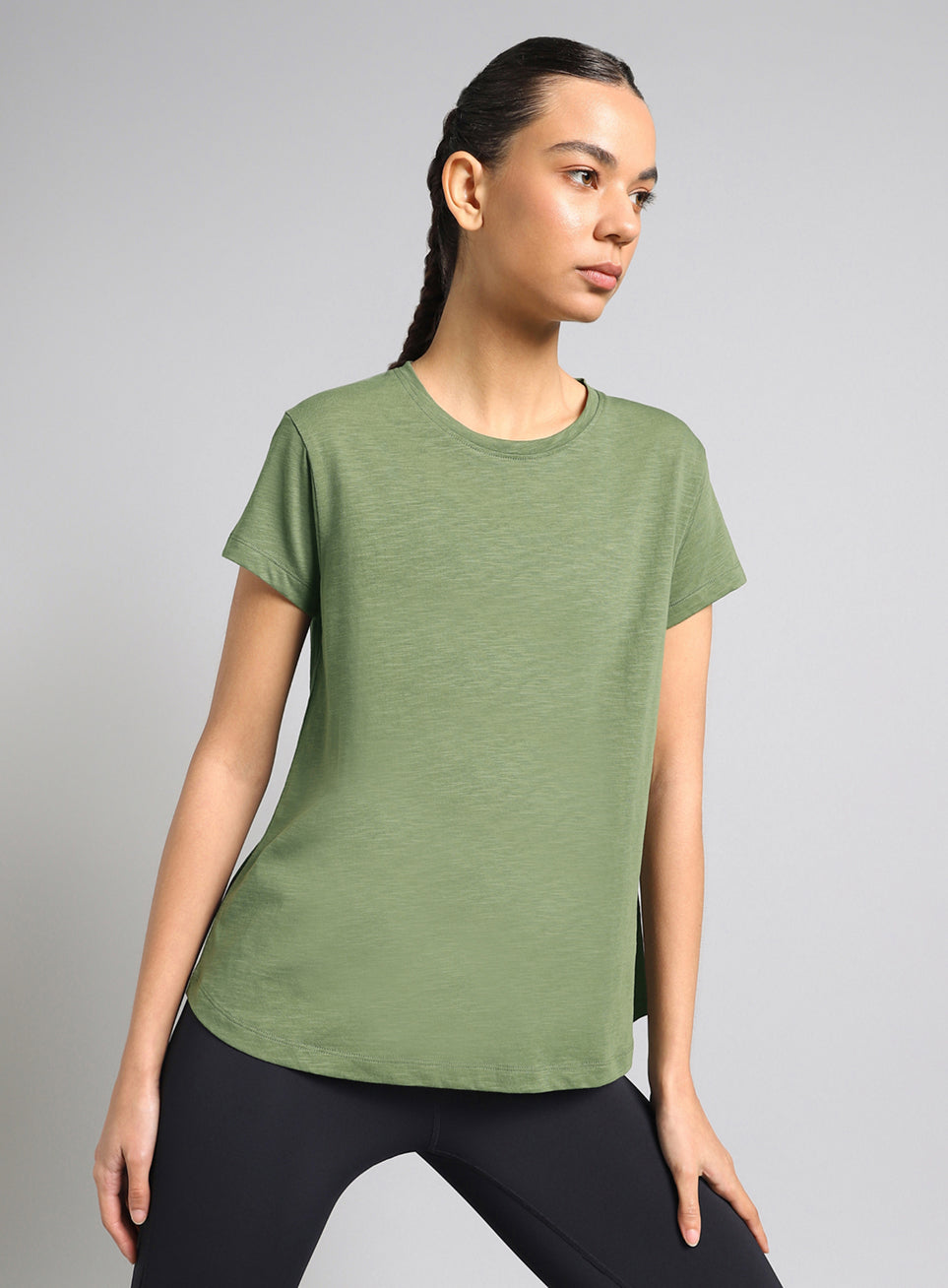 Women's Olive Yoga Flow Top