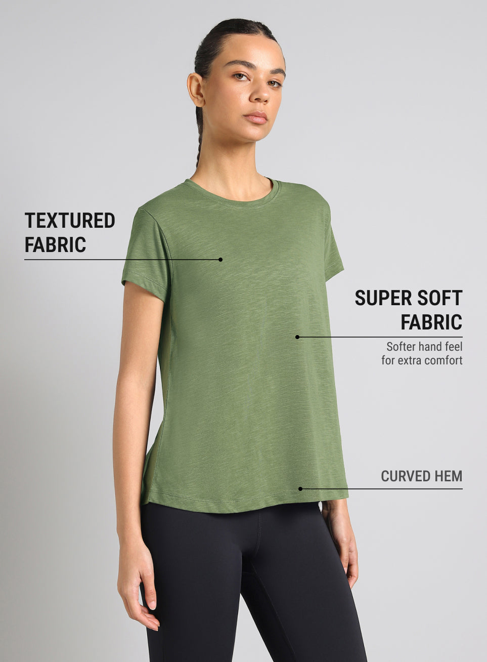 Women's Olive Yoga Flow Top