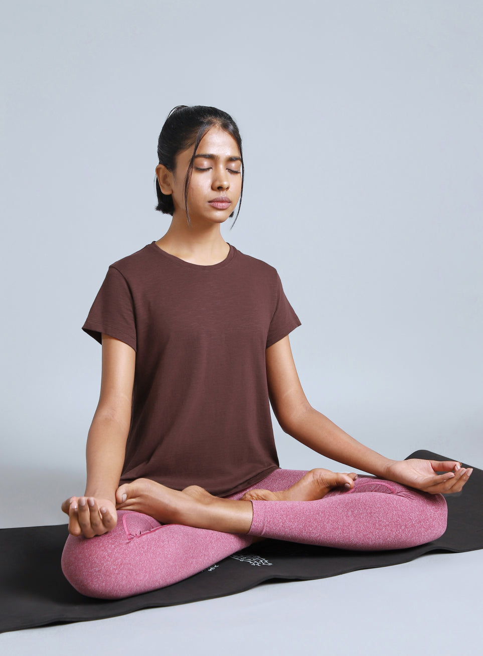 Women's Brown Yoga Flow Top