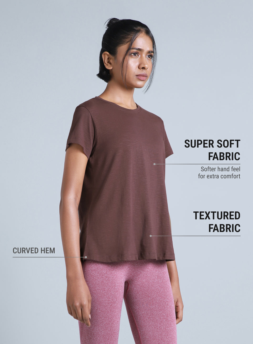 Women's Brown Yoga Flow Top