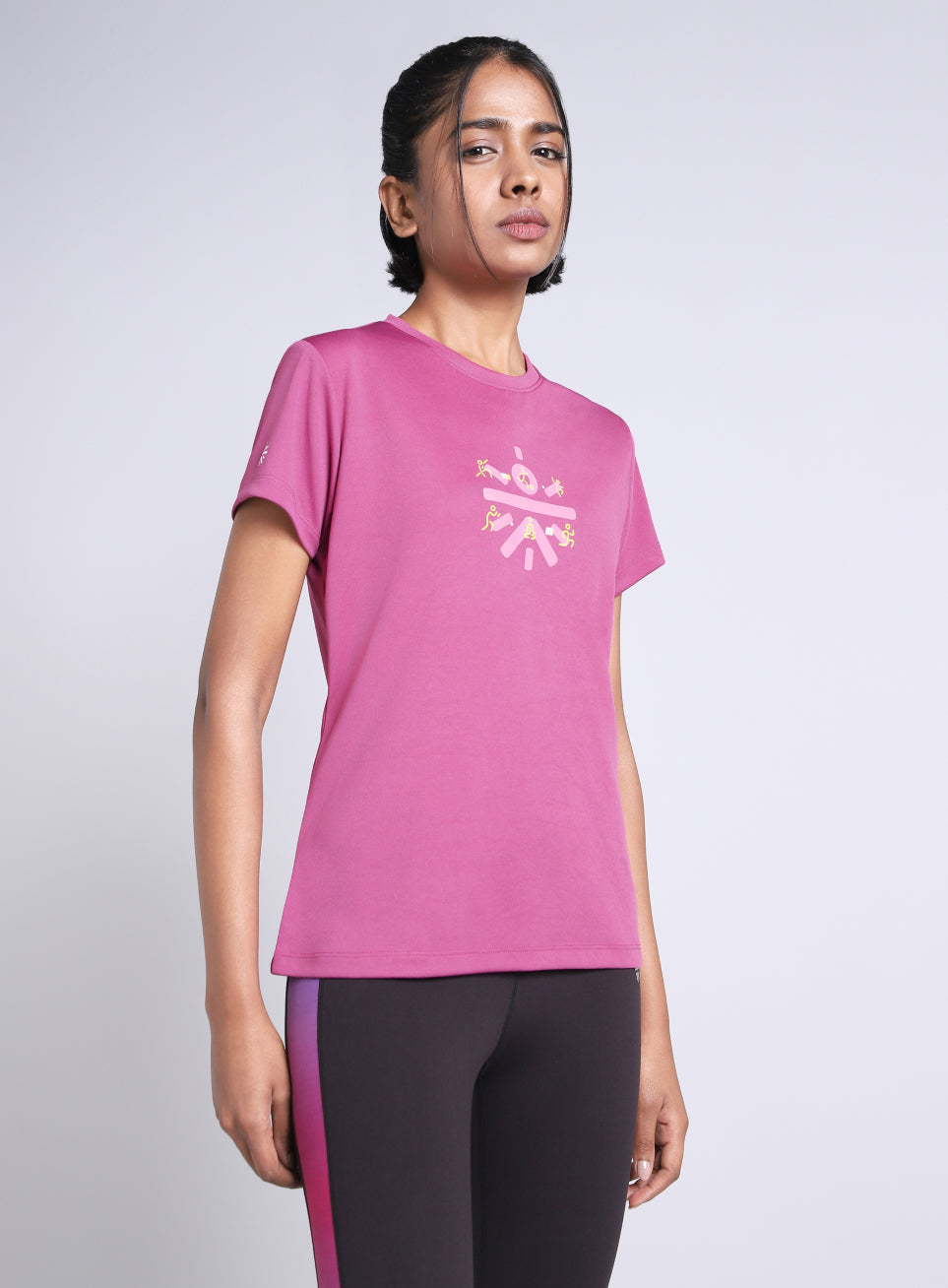 Women's Pink Graphic Play Performance T-shirt