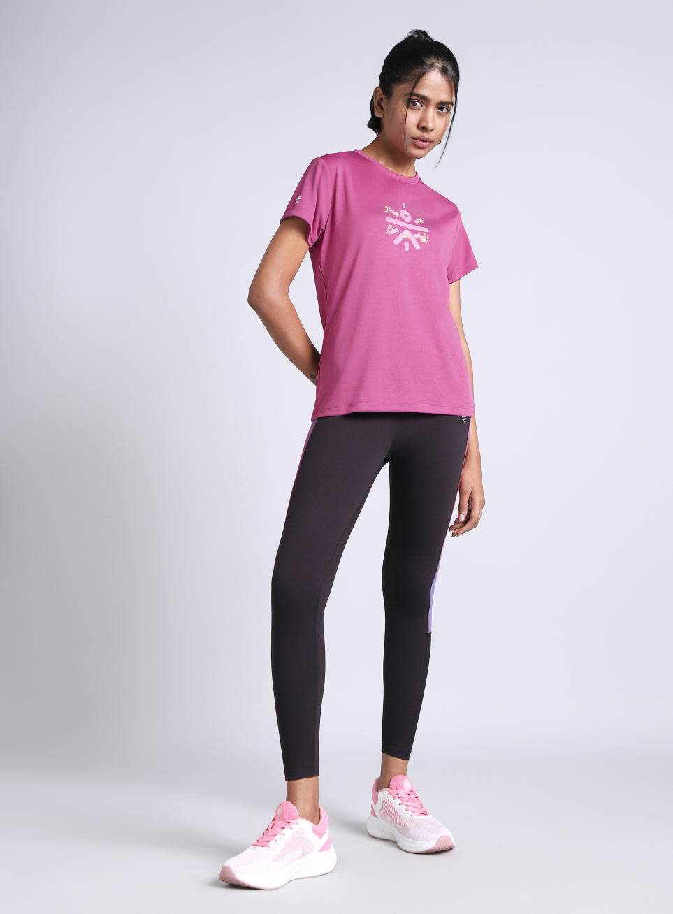 Women's Pink Graphic Play Performance T-shirt