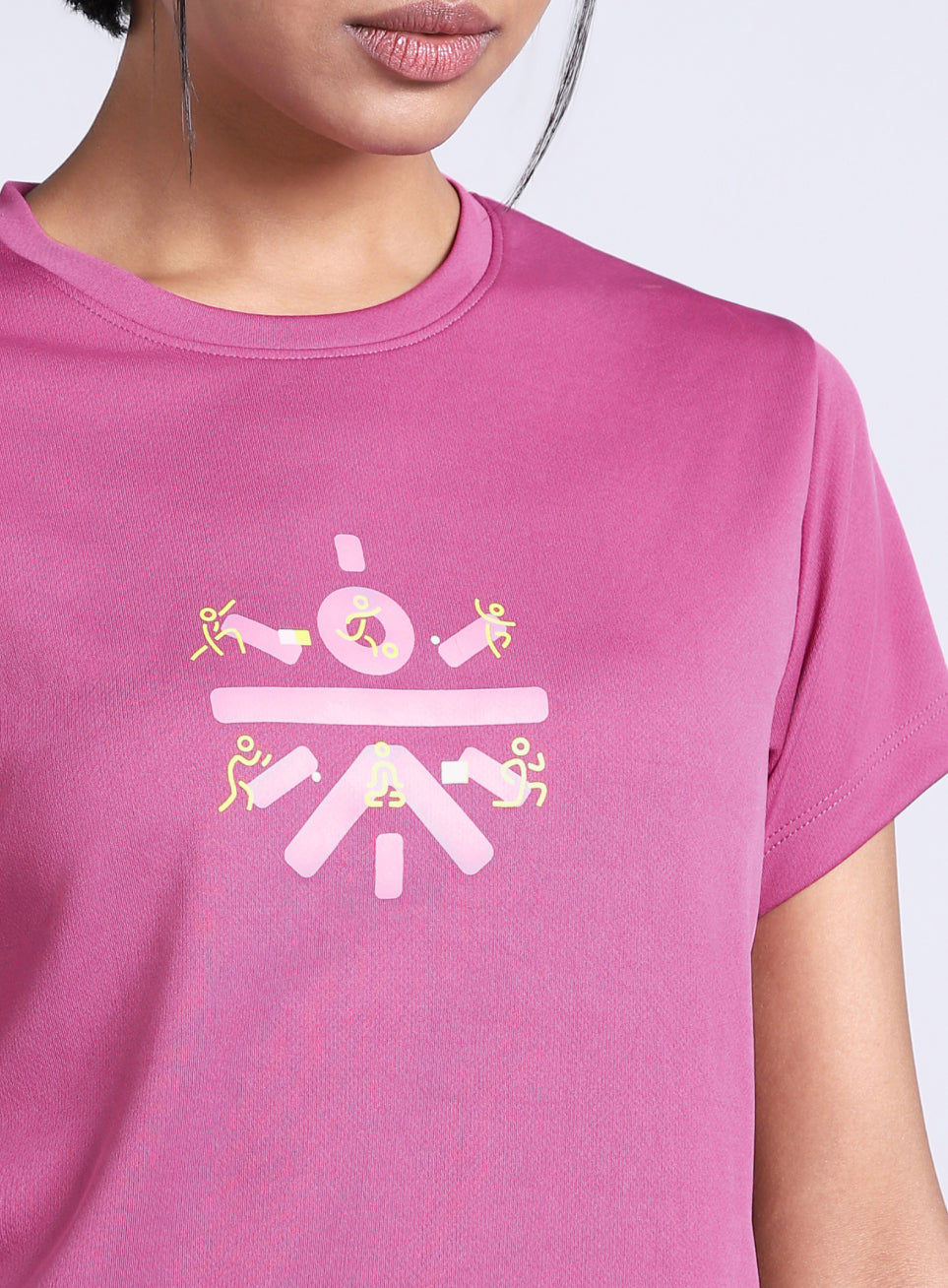 Women's Pink Graphic Play Performance T-shirt