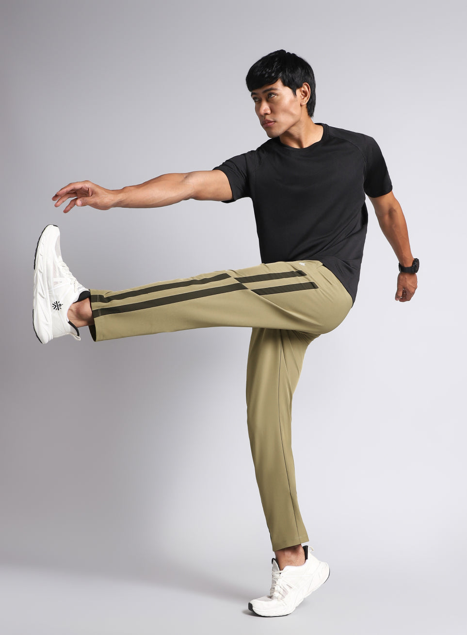 Men's Beige Sporty Training Trackpants