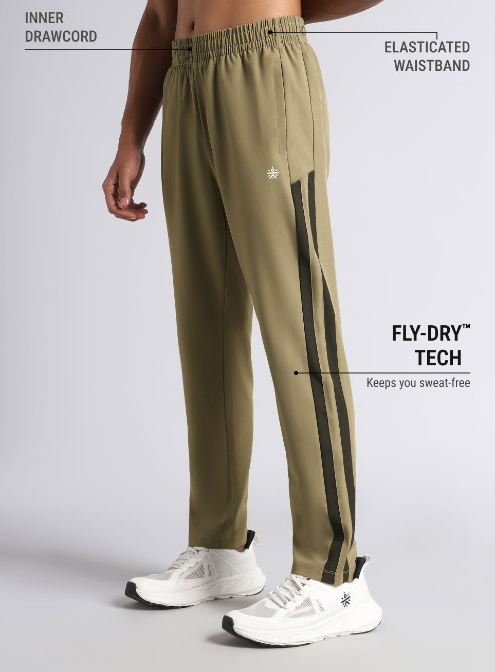 Men's Beige Sporty Training Trackpants
