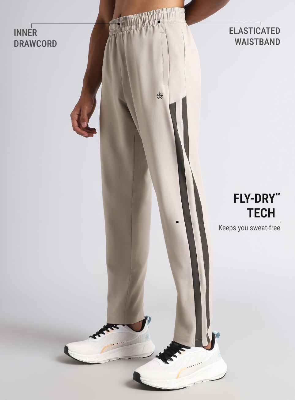 Men's Grey Sporty Training Trackpants