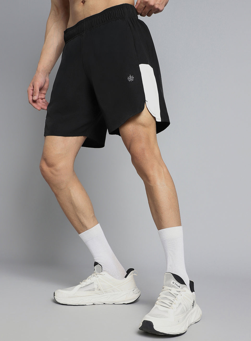 Men's Black Pace Up Runner's Shorts