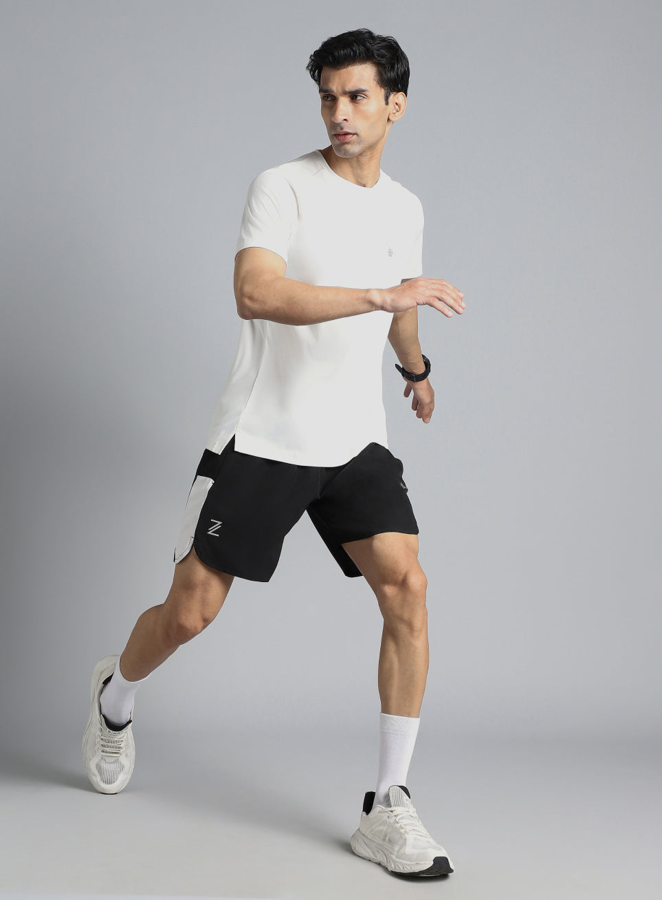 Men's Black Pace Up Runner's Shorts
