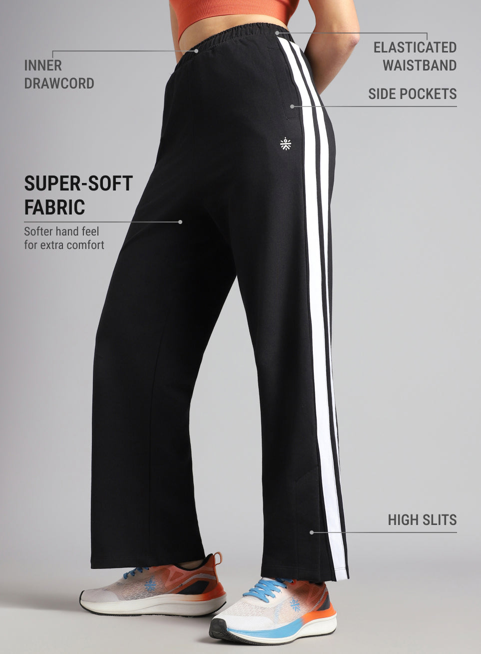 Women's Black Dance Flow Trackpants