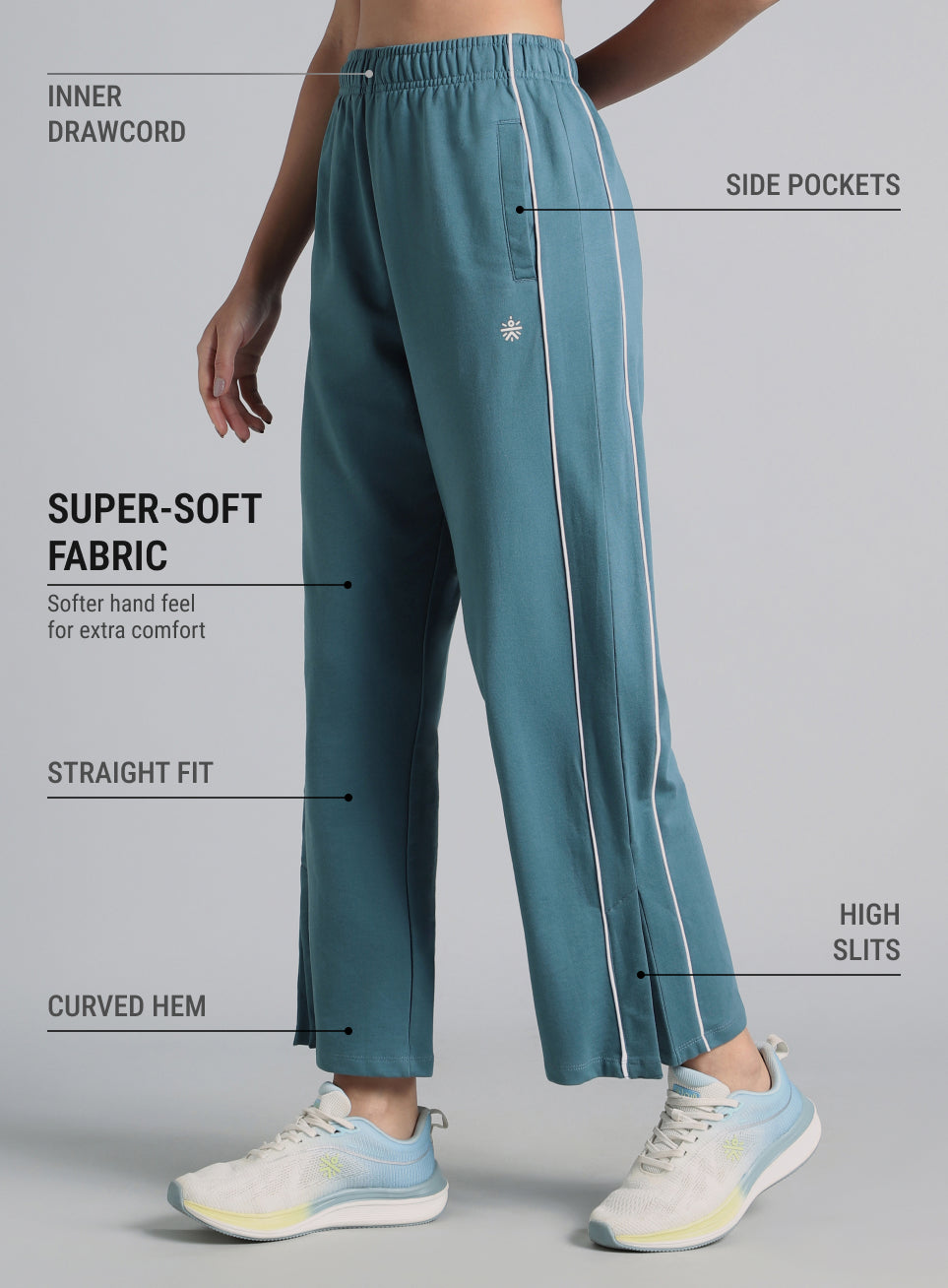 Women's Blue Community Straight Trackpants