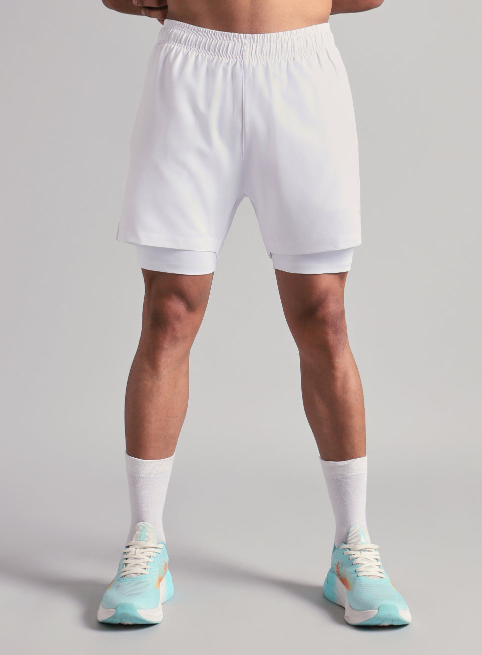 Men's Run Elevate White Integrated Shorts
