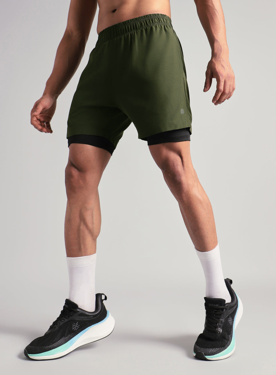 Men's Run Elevate Olive Integrated Shorts