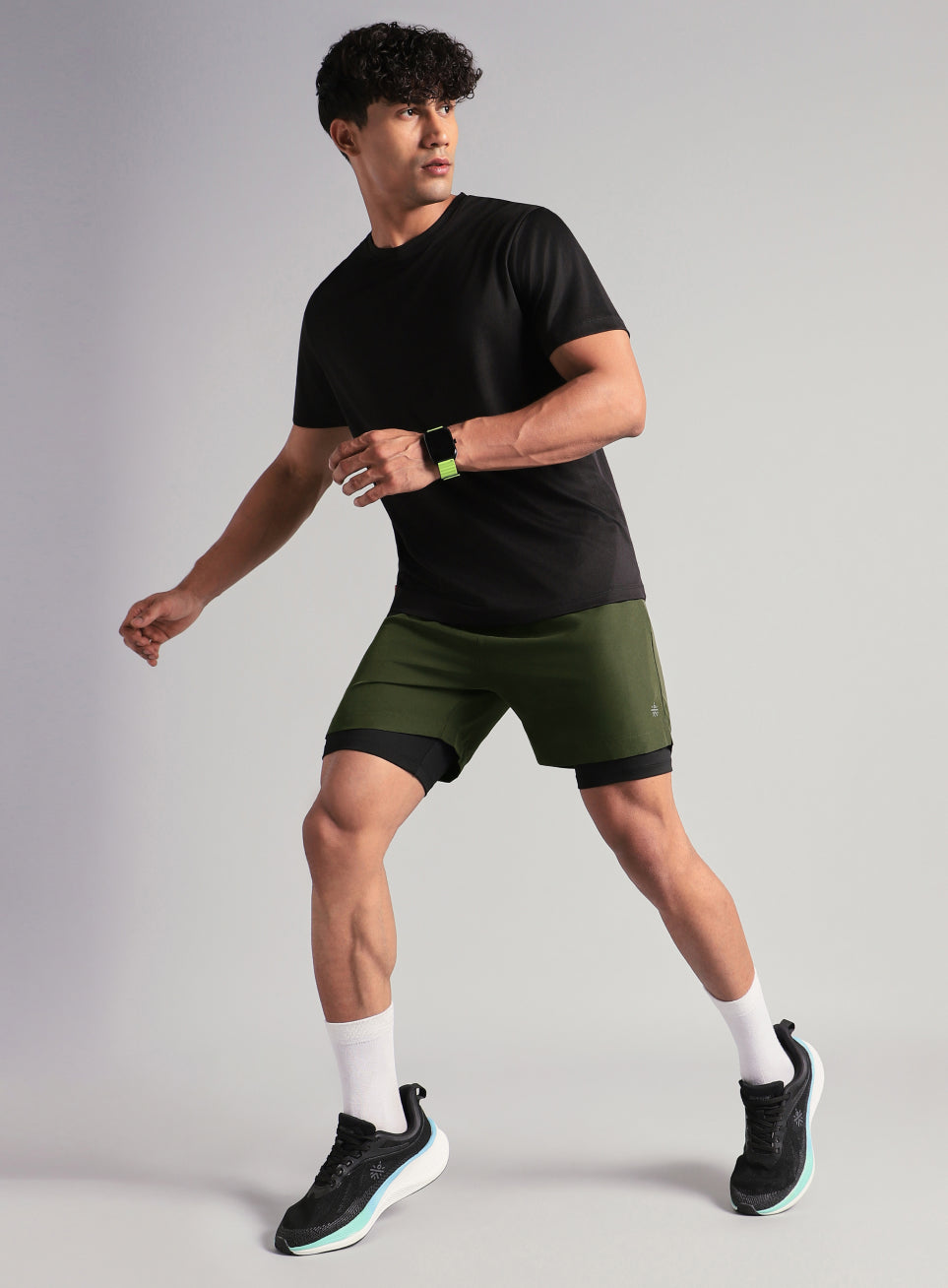 Men's Run Elevate Olive Integrated Shorts