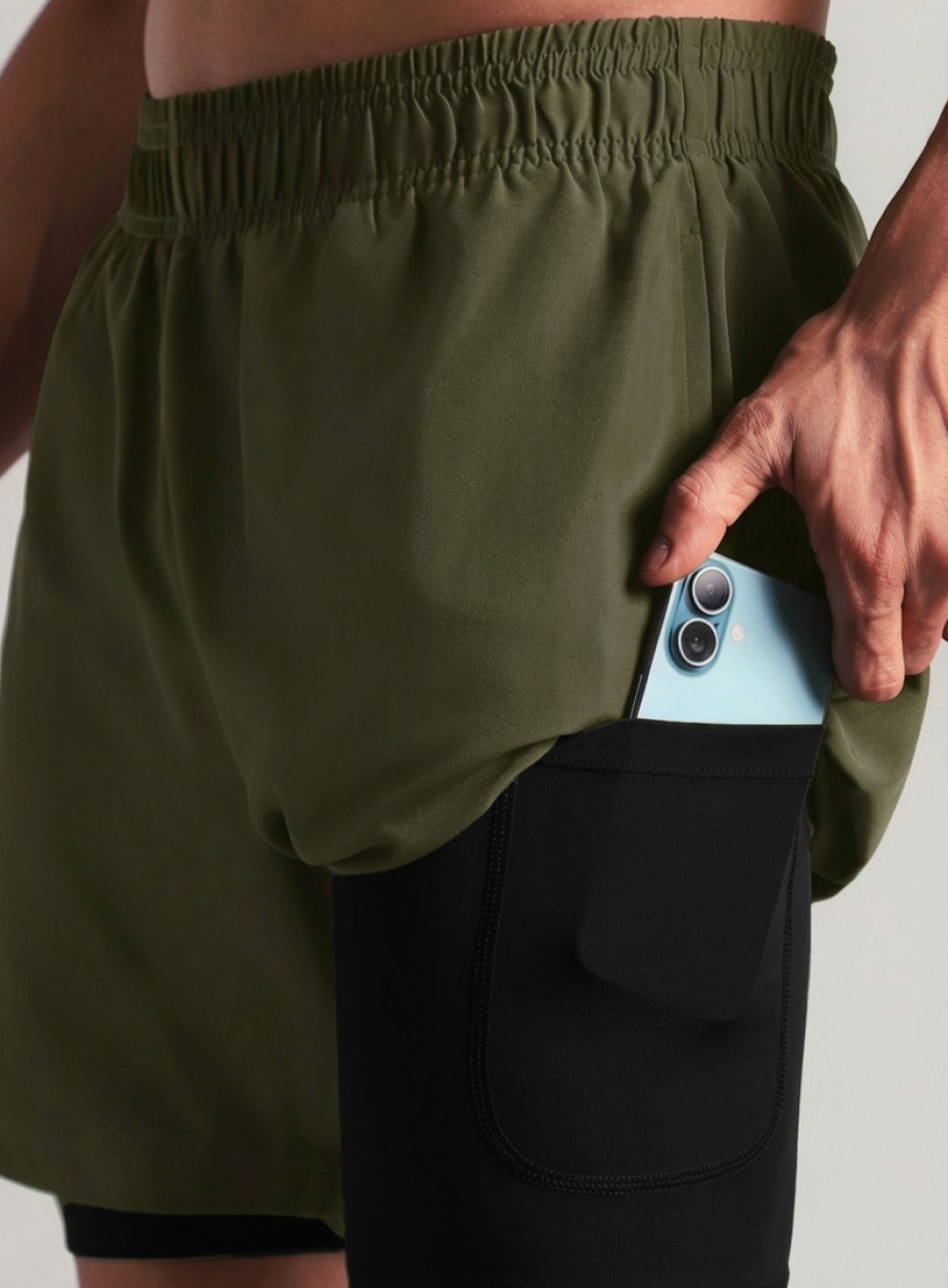 Men's Run Elevate Olive Integrated Shorts