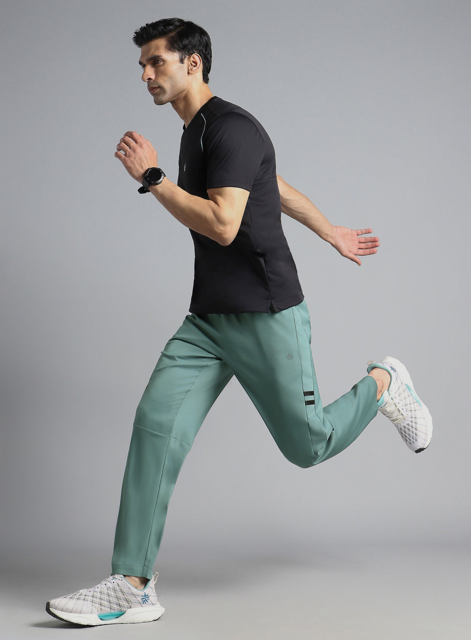 Men's Green Pacer Running Trackpants