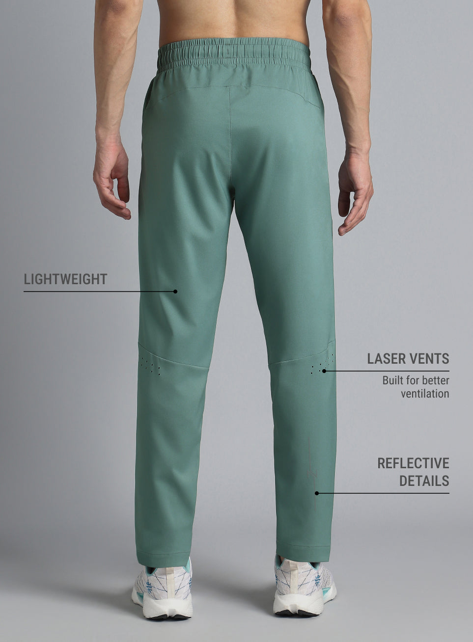Men's Green Pacer Running Trackpants