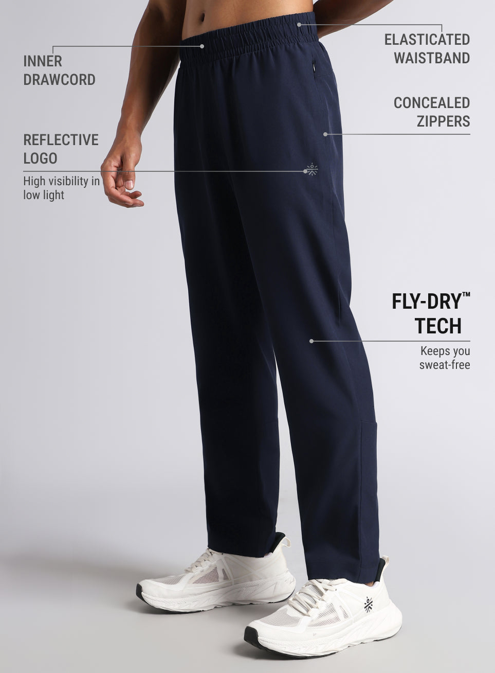 Men's Navy Impact Running Trackpants