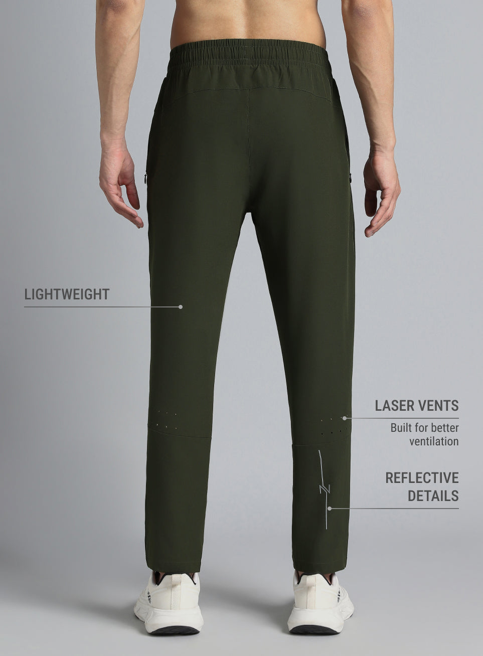 Men's Olive Running Essential Trackpants
