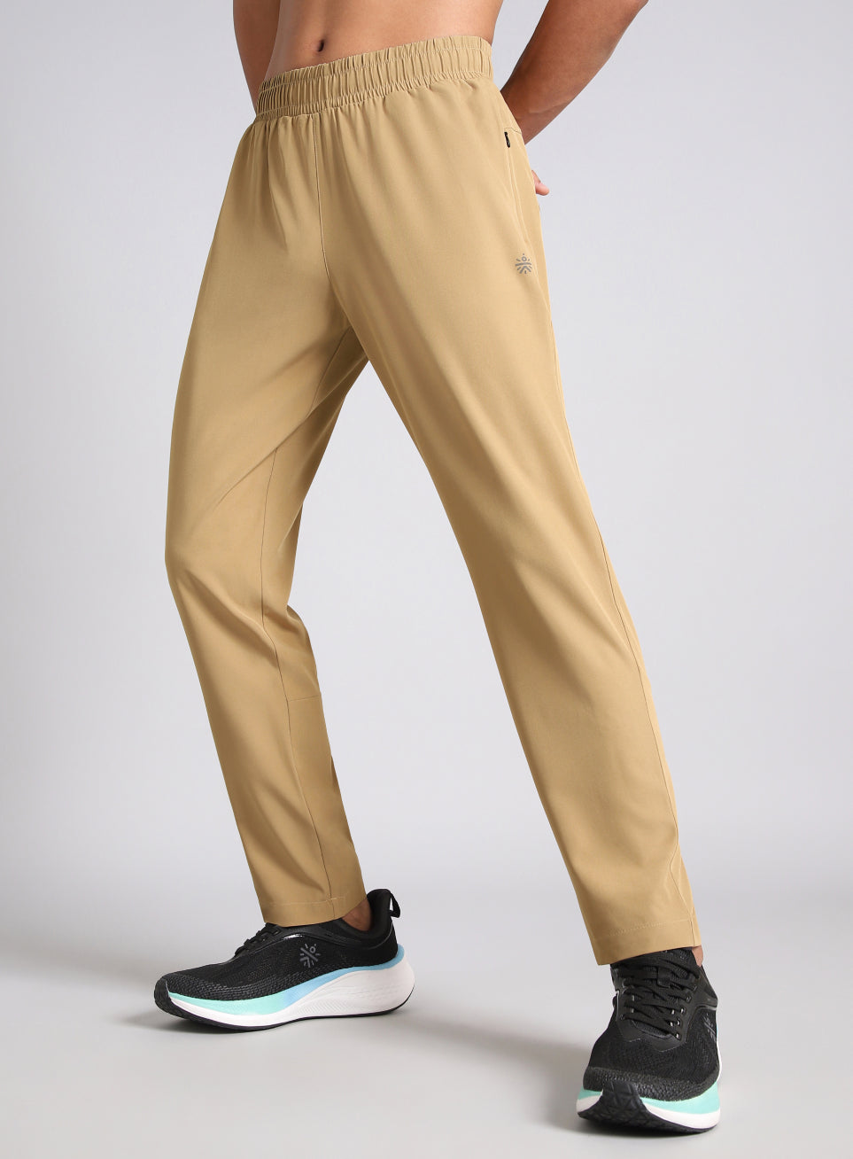 Men's Beige Running Essential Trackpants