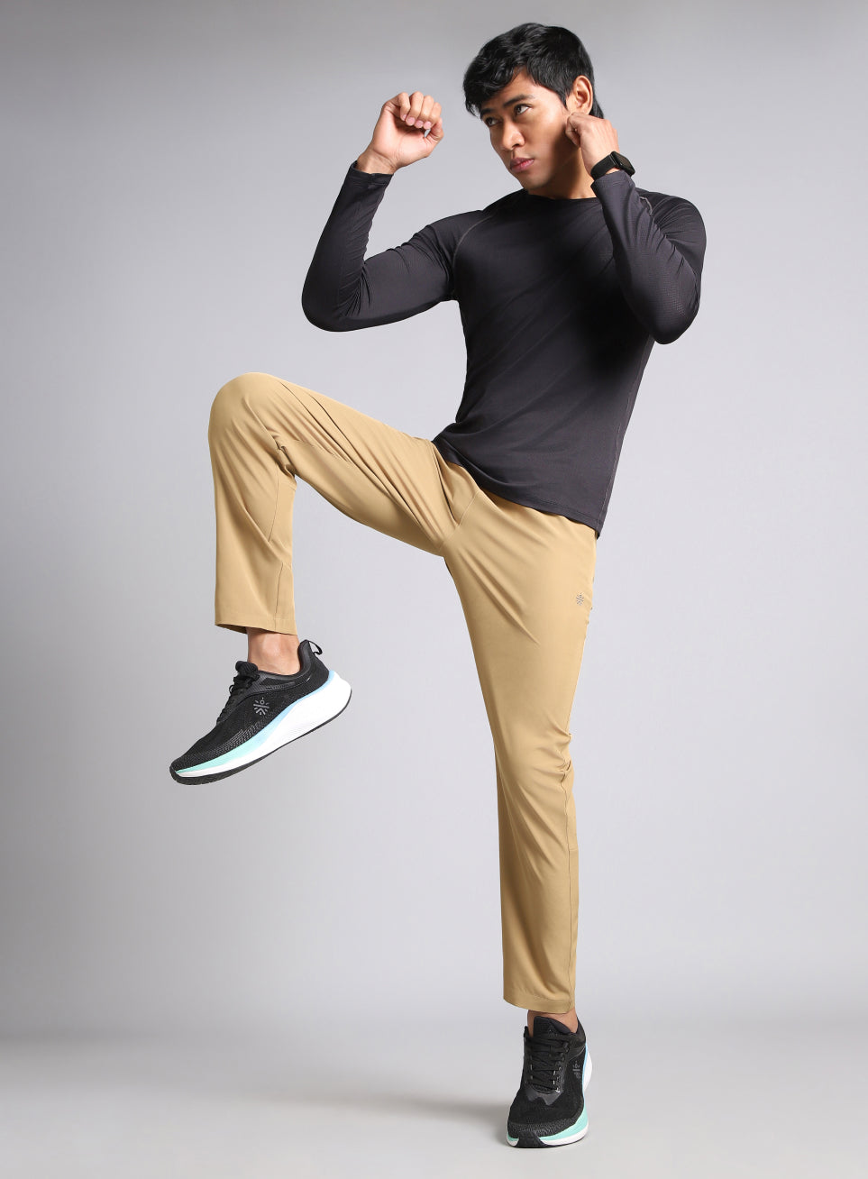 Men's Beige Running Essential Trackpants