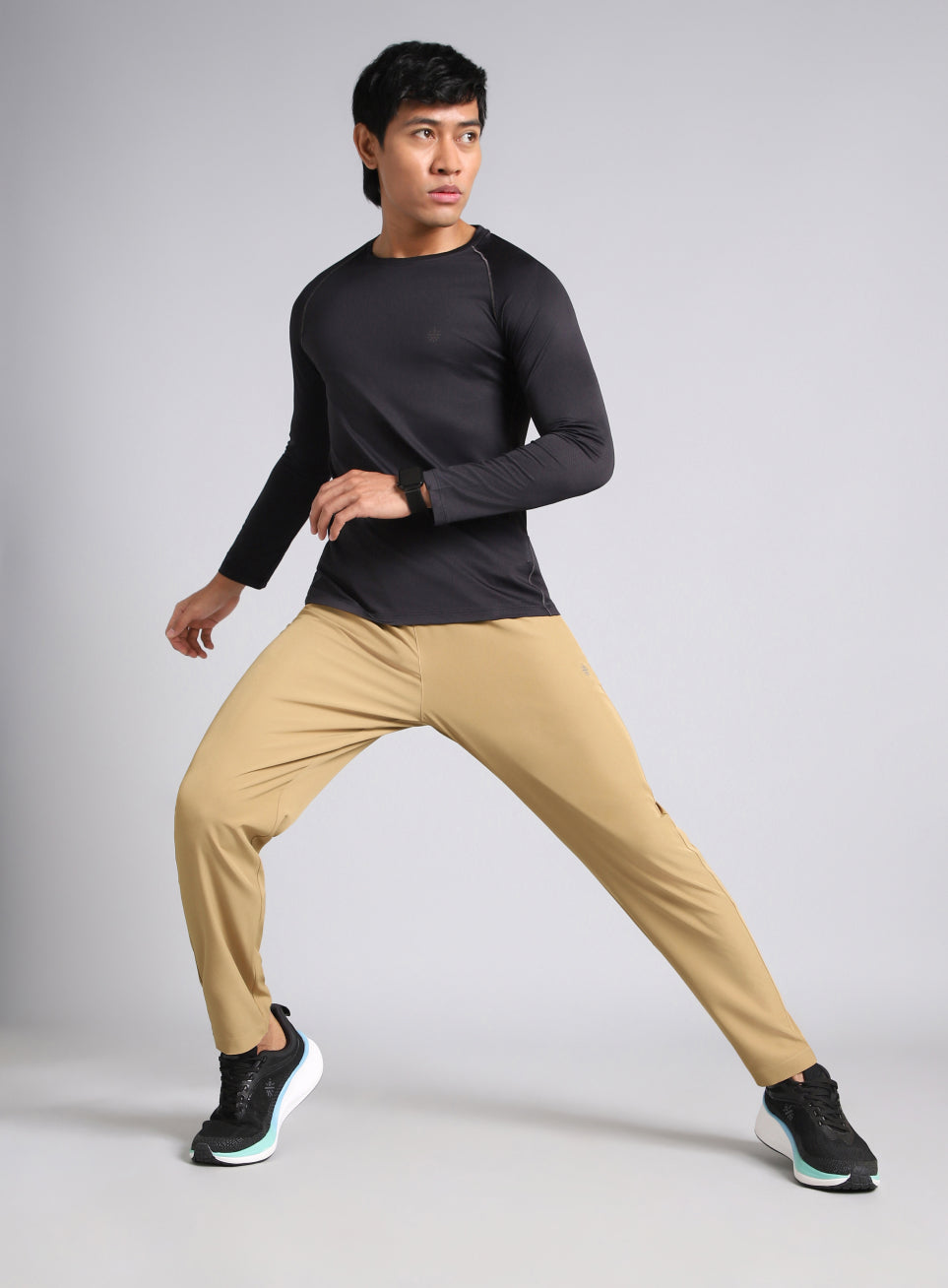 Men's Beige Running Essential Trackpants