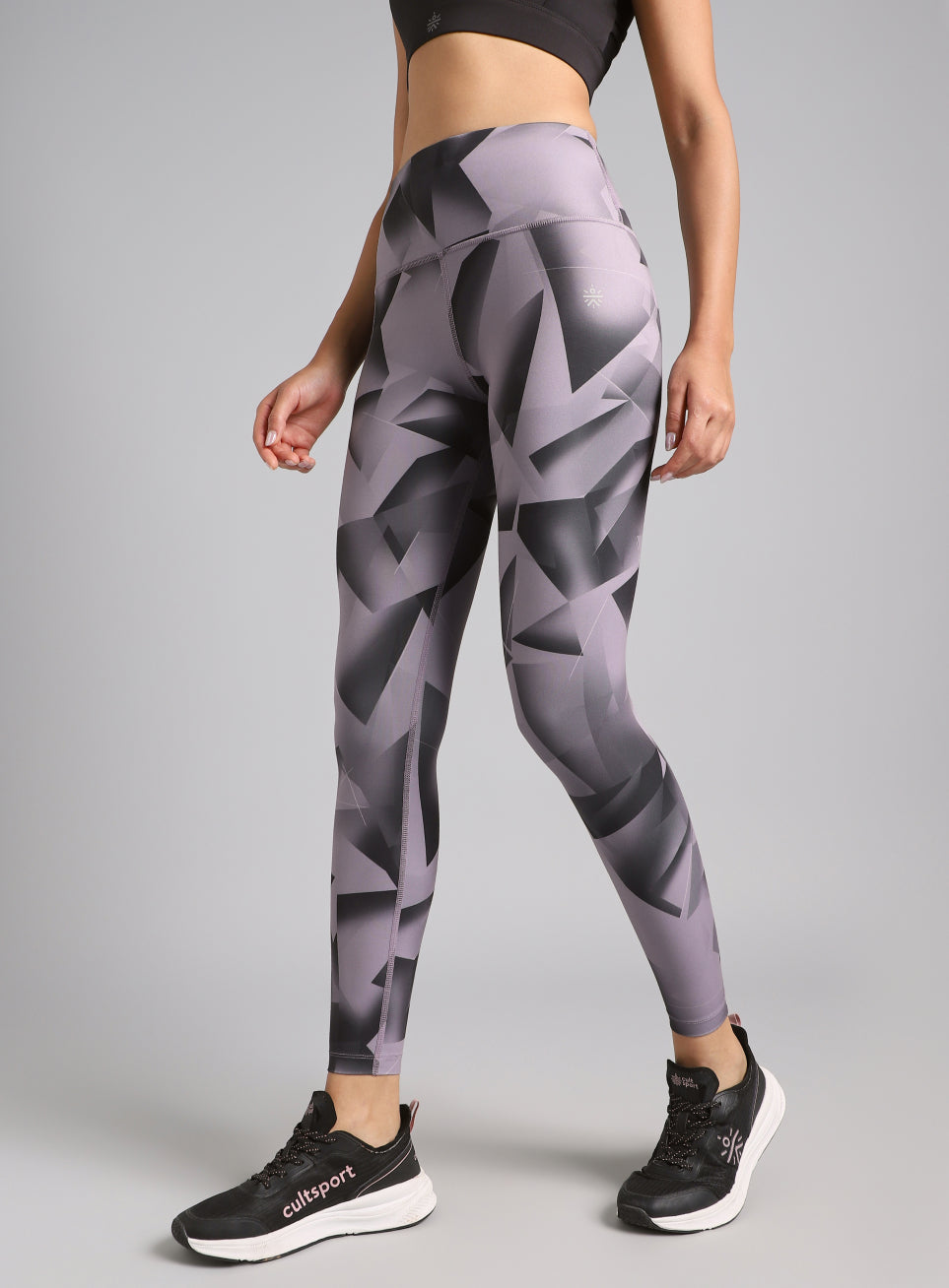 Women's Black Feel the Beat Printed Tights