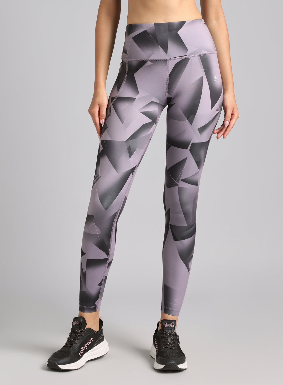 Women's Black Feel the Beat Printed Tights