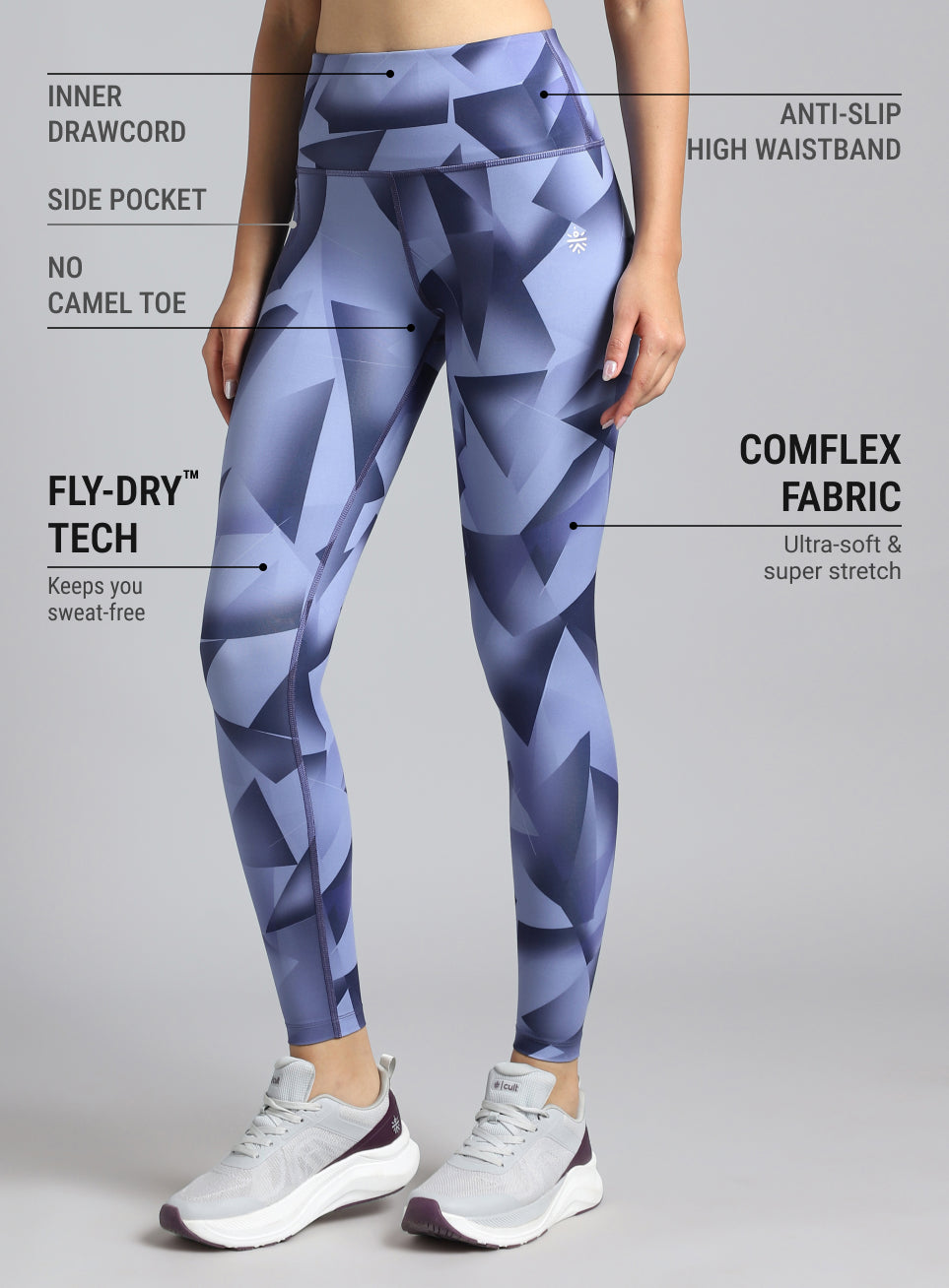 Women's Blue Feel the Beat Printed Tights