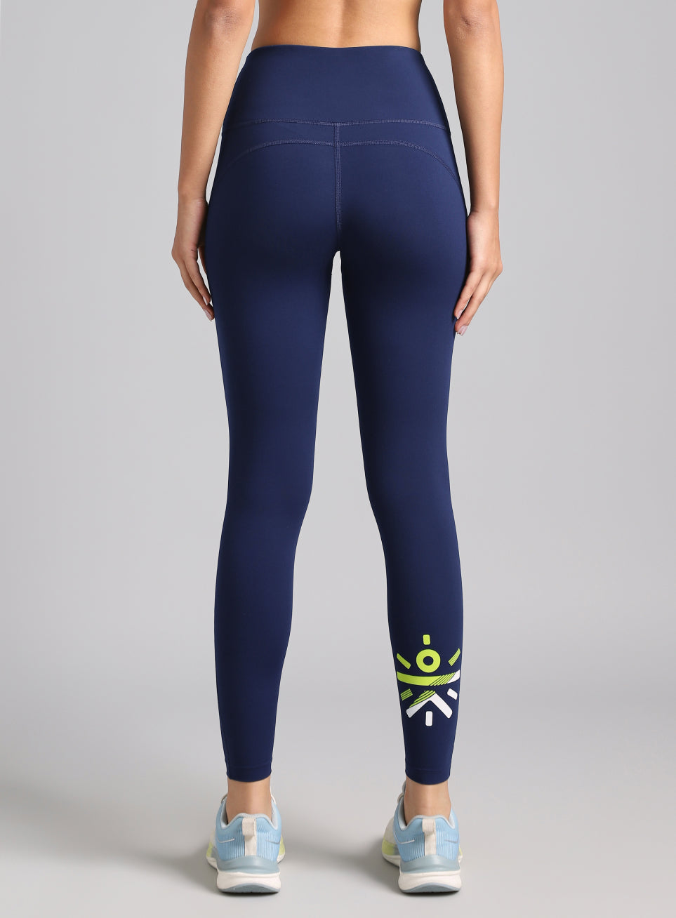 Women's Blue Graphic Print Active Tights