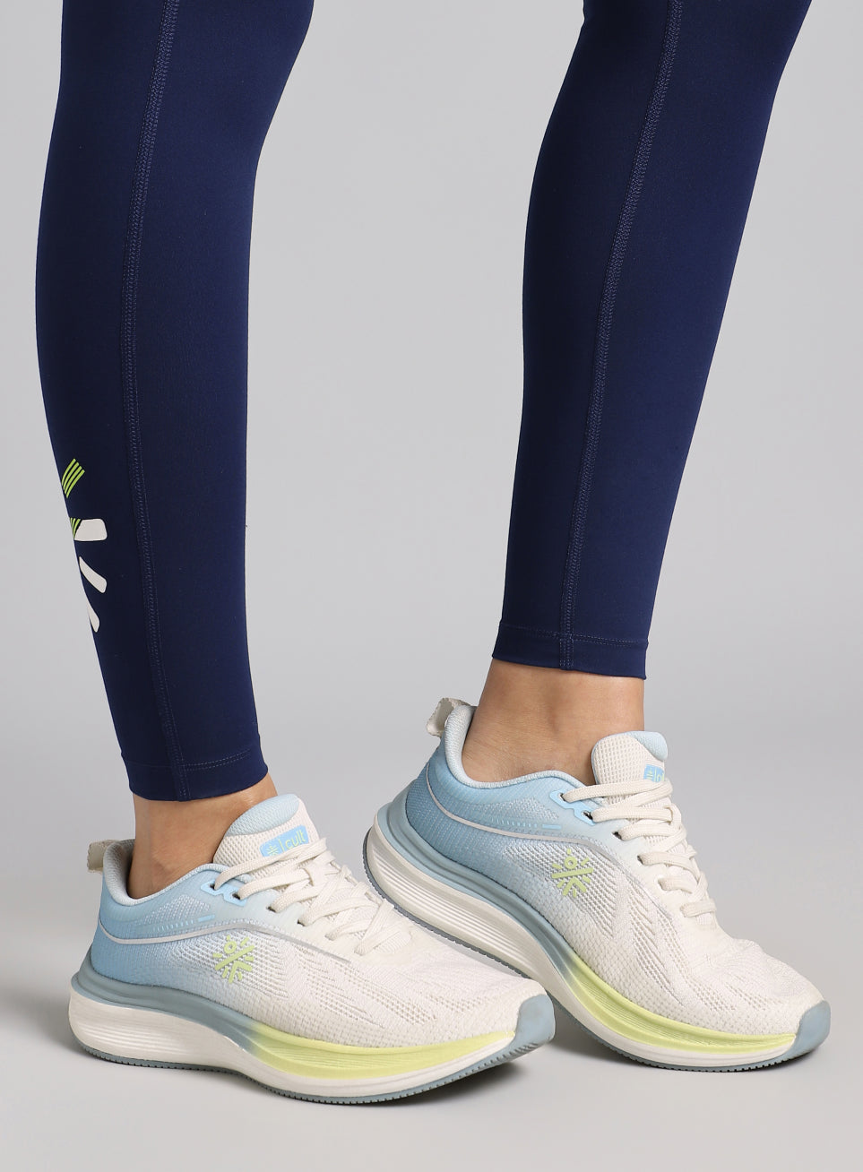 Women's Blue Graphic Print Active Tights