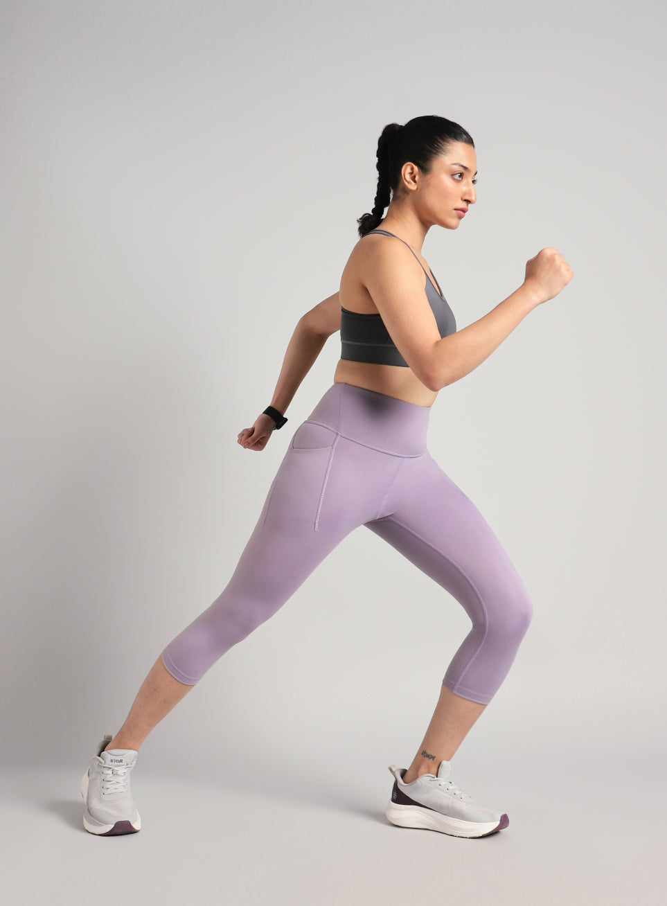 Women's Purple Everyday Run Cropped Length COMFlex Tights