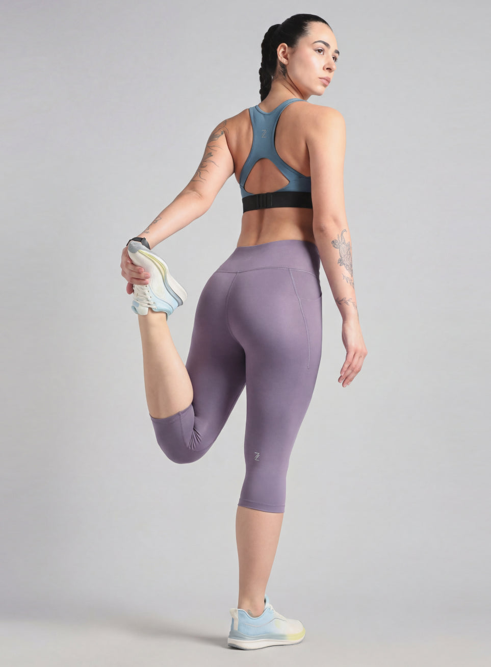 Women's Purple Everyday Run Cropped Length COMFlex Tights