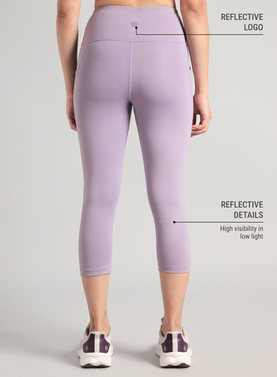 Women's Purple Everyday Run Cropped Length COMFlex Tights