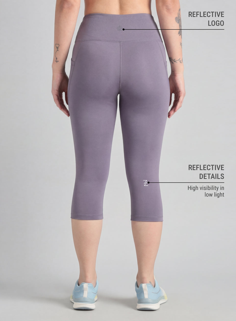 Women's Purple Everyday Run Cropped Length COMFlex Tights
