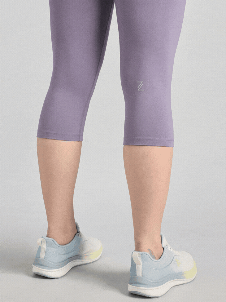 Women's Purple Everyday Run Cropped Length COMFlex Tights
