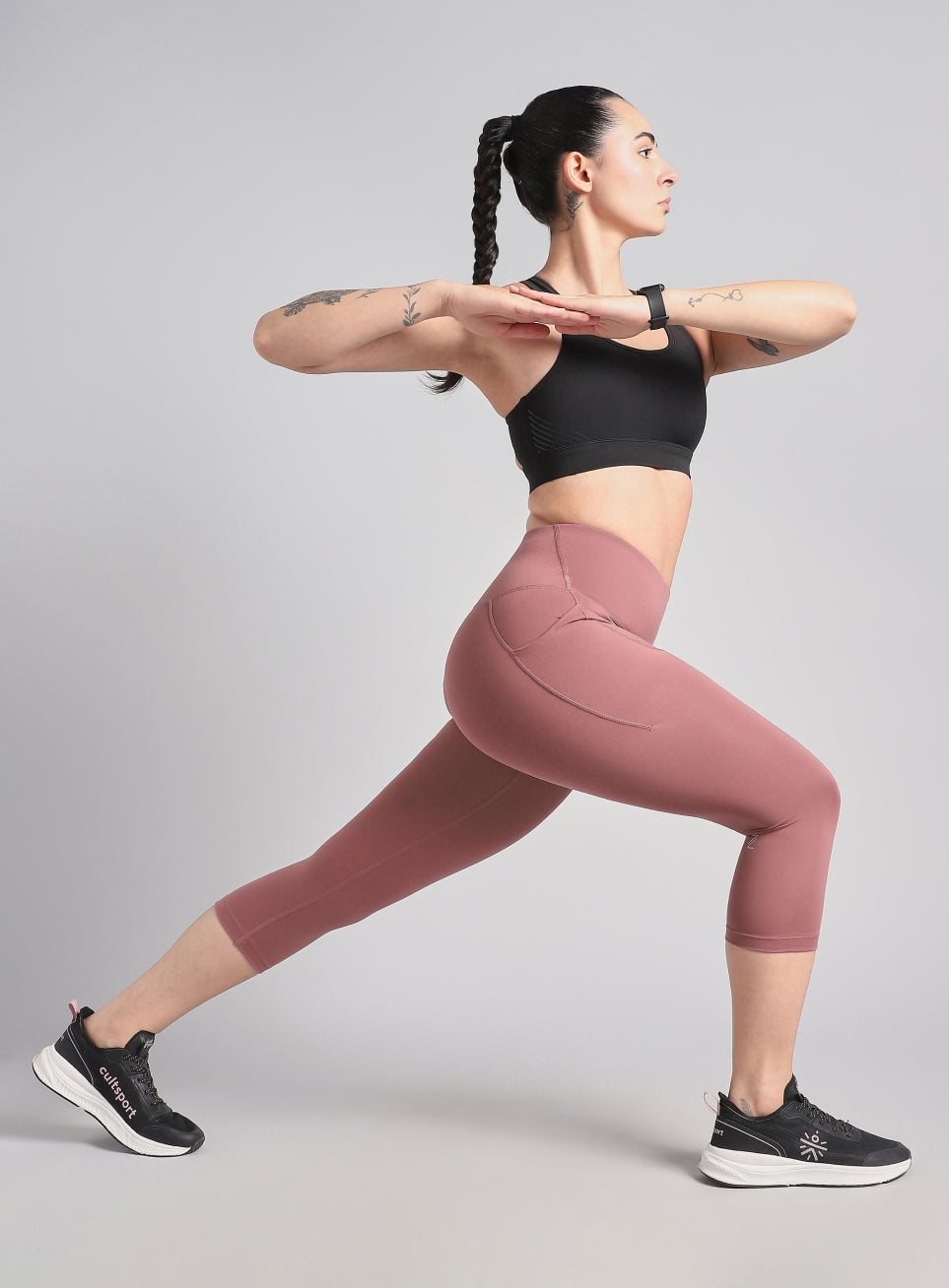 Women's Brown Everyday Run Cropped Length COMFlex Tights